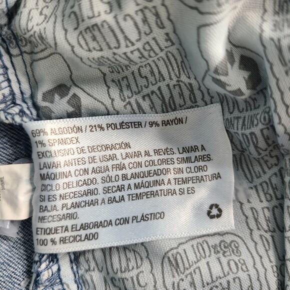 Cat & Jack Super Skinny Jeans Medium Blue w/Patches & Unfinished Hem 12 2409 - Picture 6 of 12